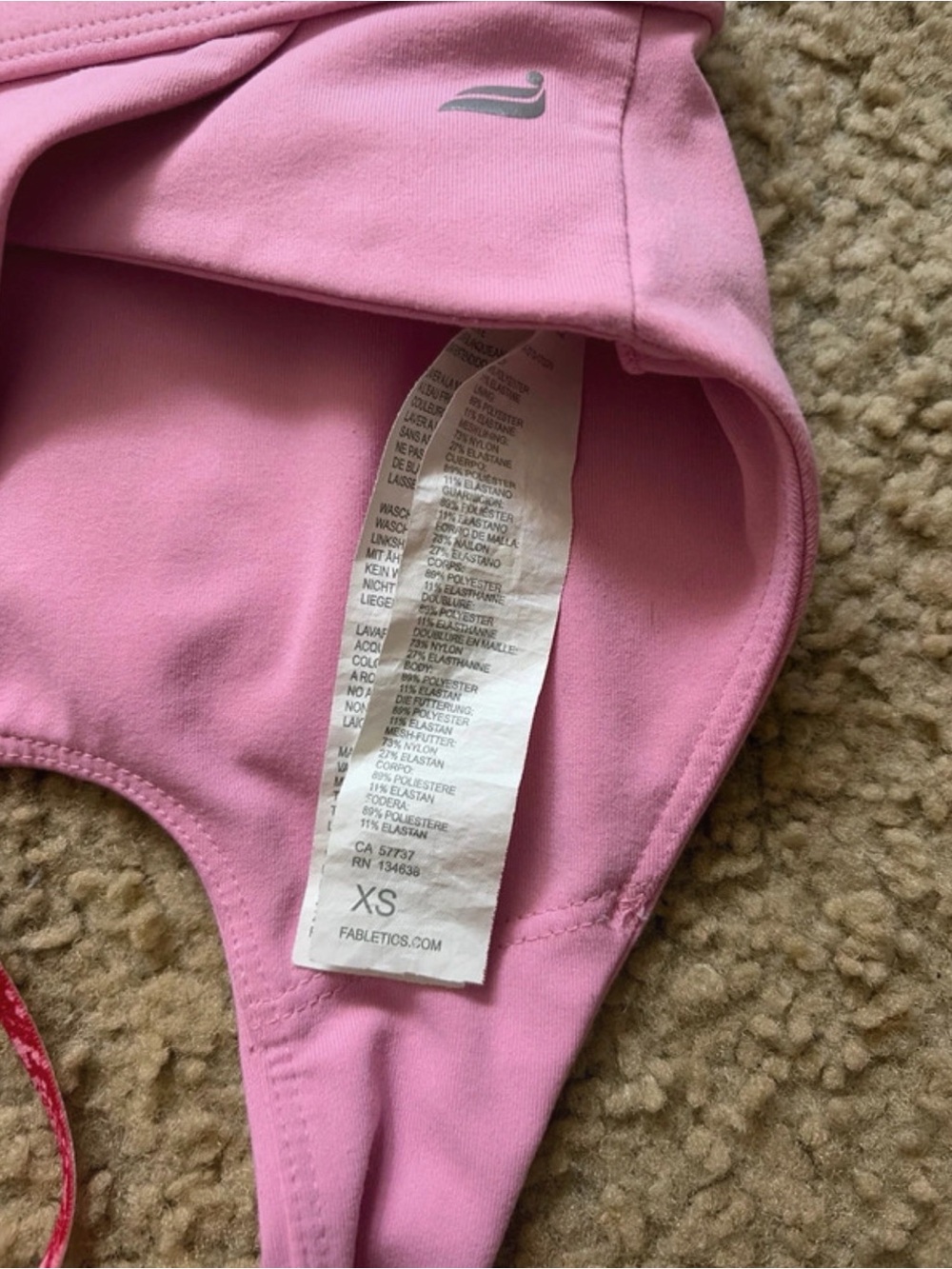 Fabletics Pink Racerback Sports Bra - - Picture 3 of 3